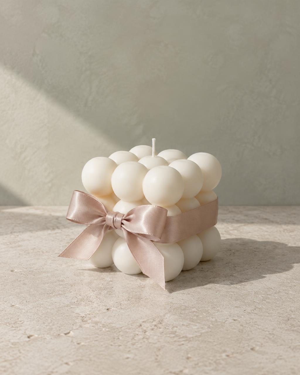 Sample Quiet Morning ivory sculptural bubble candle